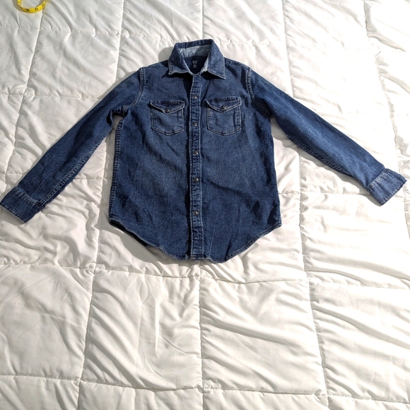 ❤️Gap kids denim  shirt. Size large regular. Girls. Snap closure. Stretchy. - Picture 1 of 8